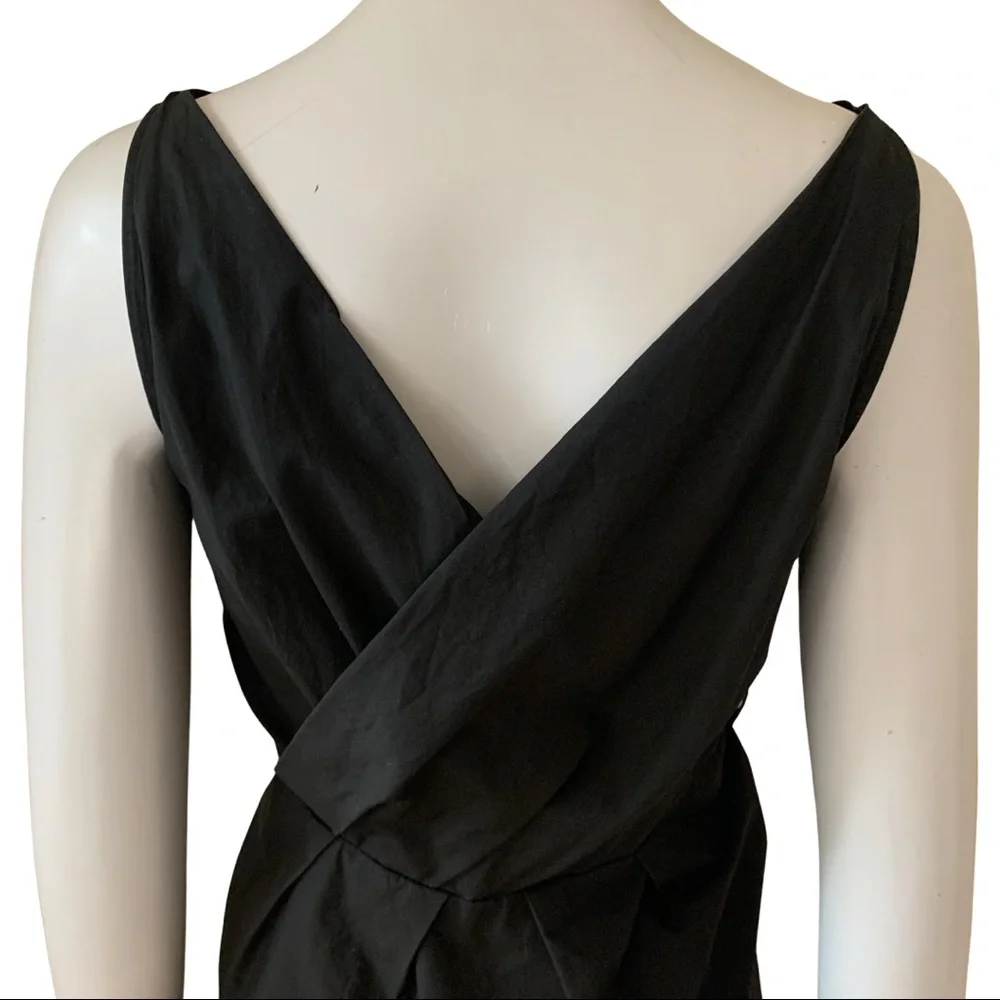 MARC JACOBS Bubble Hem Black Dress Cotton Poplin Sleeveless V-Neck LBD Size 4 - Picture 6 of 15